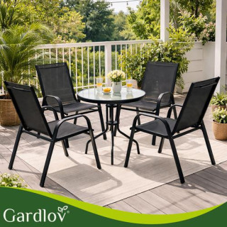 Fekete kerti szék szett - 4 darab