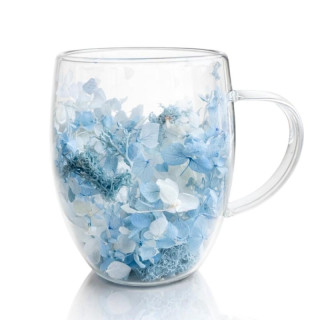 Termoszpohár kék virágokkal belül - 300 ml