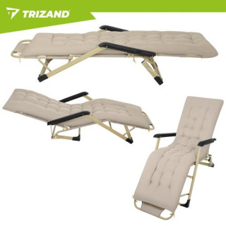 Összecsukható kerti nyugágy bézs színben