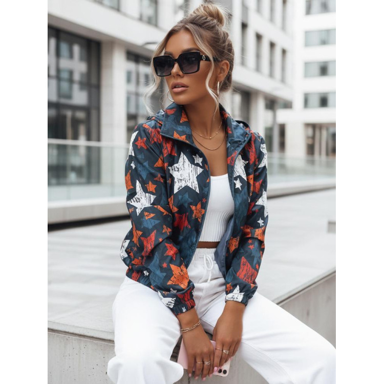 Női kék színű bomberdzseki mintával TY3634