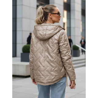 Bézs színű, steppelt női kabát TY5633