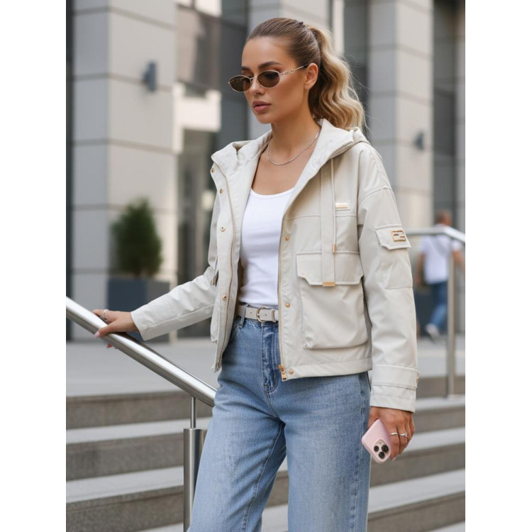 Bézs színű női átmeneti kabát TY5634