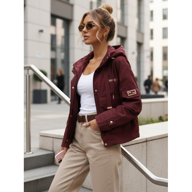 Női átmeneti bordó kabát TY5635