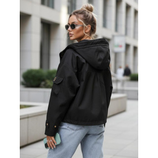 Női fekete átmeneti kabát TY5636