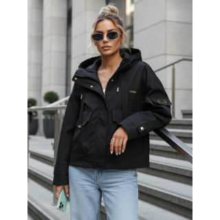 Női fekete átmeneti kabát TY5636