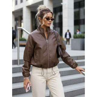 Női barna bőr bomberdzseki TY5596