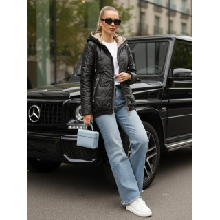 Fekete steppelt női kabát TY5546