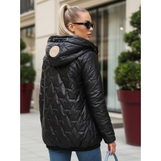 Fekete steppelt női kabát TY5546