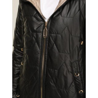 Fekete steppelt női kabát TY5546