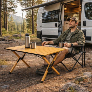 Összecsukható kempingasztal táskával - 90x60 cm