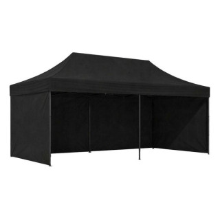 Fekete, önösszecsukható kerti sátor - 3x6 m -