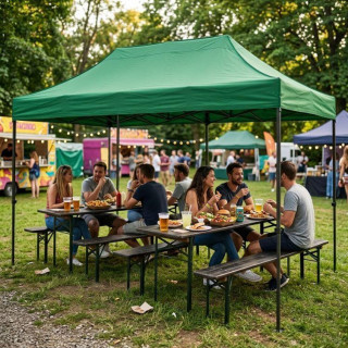 Kerti zöld felállítható sátor - 3x6 m
