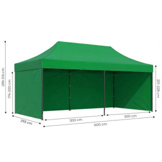 Kerti zöld felállítható sátor - 3x6 m