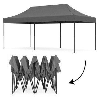 Szürke, önösszecsukható kerti sátor - 3x6 m -