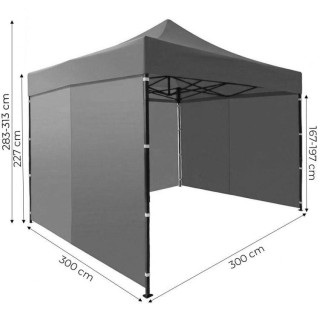 Automatikus szürke kerti pavilon - 3x3 m -
