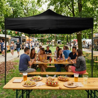 Kerti fekete automata pavilon - 3x3 m -