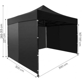 Kerti fekete automata pavilon - 3x3 m -