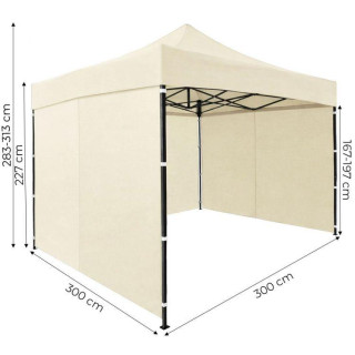 Bézs színű, automata kerti pavilon - 3x3 m -