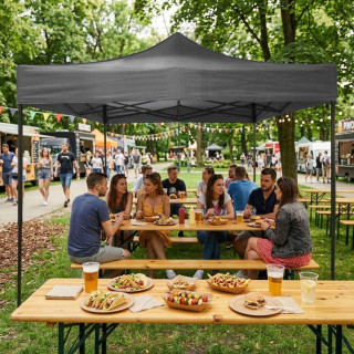 Értékesítési stand szürke színben - 3x3 m