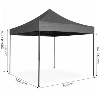 Értékesítési stand szürke színben - 3x3 m
