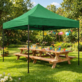 Zöld árusító stand - 3x3 m