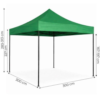 Zöld árusító stand - 3x3 m