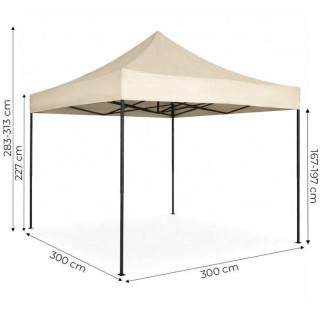 Bézs színű árusító stand - 3x3 m