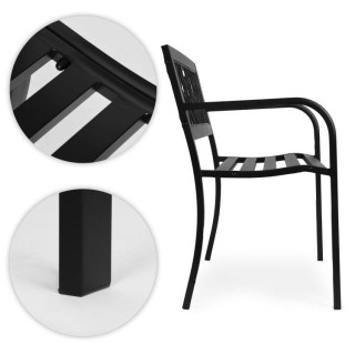 Kerti fém pad díszes háttámlával