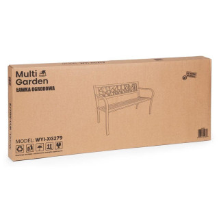 Kerti fém pad díszes háttámlával