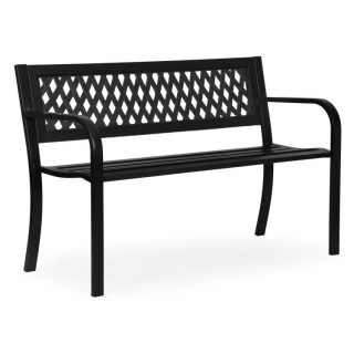 Fém kerti pad áttört háttámlával