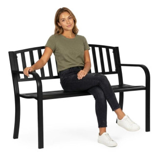 Kerti fém pad háttámlával