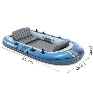 Négyszemélyes felfújható csónak Excursion 4 + pumpa + 2 evező + táska