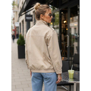 Bézs színű velúr bomberdzseki TY5653