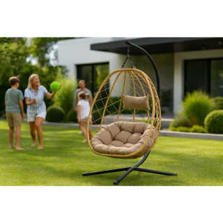 Összecsukható függőszék bézs és fekete színben