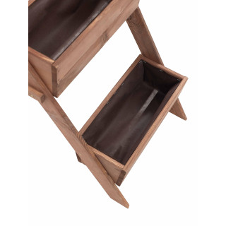 Impregnált, háromszintes fa virágcserép