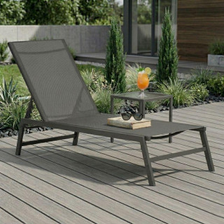 Állítható strandszék szürke színben