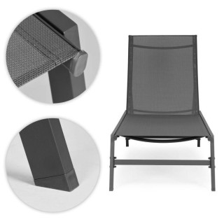 Állítható strandszék szürke színben