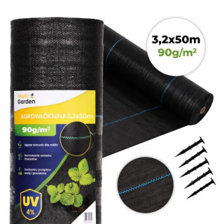 Tuberkulózis elleni fekete UV agrotextília 90 g - 3,2 x 50 m
