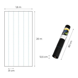 Tuberkulózis elleni fekete UV agrotextília 150 g - 1,6 x 20 m