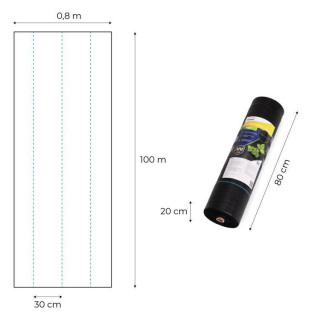 Fekete gyomnövényes UV agrotextília 135 g - 0,8 x 100 m