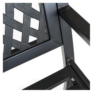 Fekete fém kerti pad háttámlával