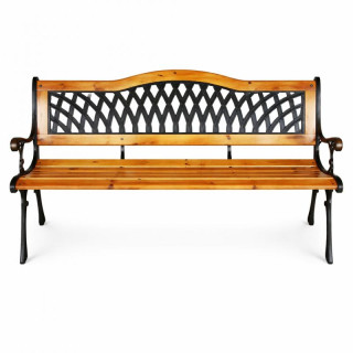 Fém-fa kerti pad háttámlával