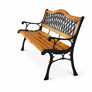 Fém-fa kerti pad háttámlával