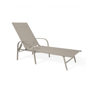 Bézs kerti nyugágy állítható háttámlával