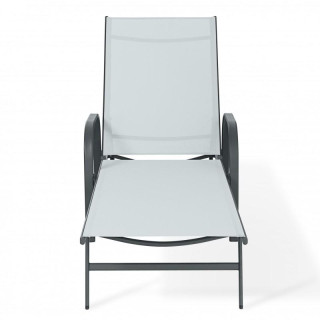 Fekete és szürke kerti nyugágy állítható háttámlával