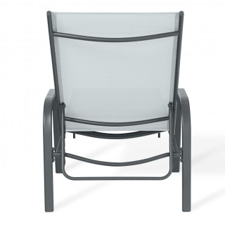 Fekete és szürke kerti nyugágy állítható háttámlával