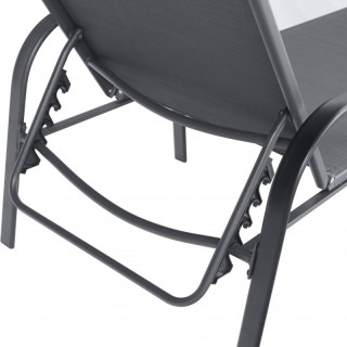 Sötétszürke kerti nyugágy állítható háttámlával