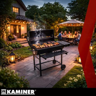 Kerti grillsütő fedéllel 108x67x96 cm Kaminer