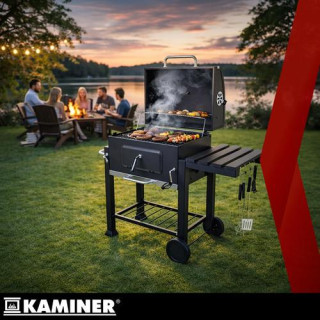Kerti grill fedővel 116x70x110cm Kaminer
