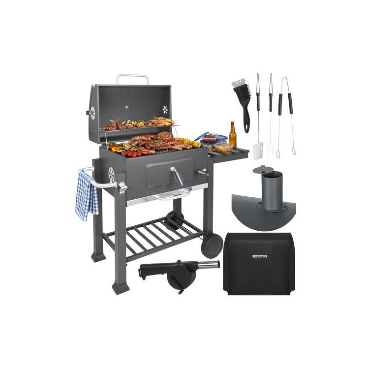 Kerti grillsütő fedéllel 114x67x120 cm Kaminer